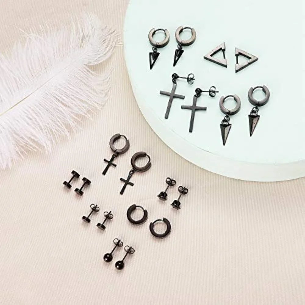 Stainless Steel Punk Goth Earrings Set